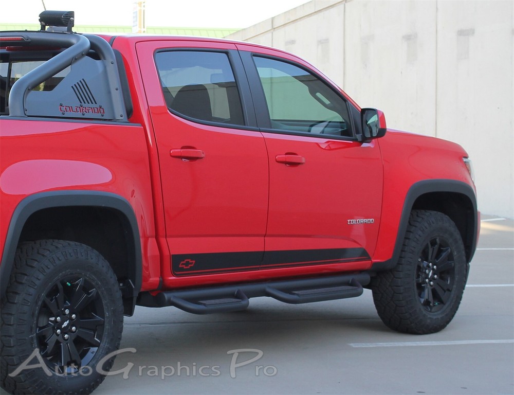 Rocker Panel Accent Vinyl Graphic RAMPART Decals Stripe 2015-2022 Chevy Colorado