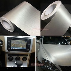 Silver Flexible Car Matte Brushed 3D Metal Entire Auto Vinyl Wrap Sticker ABUS