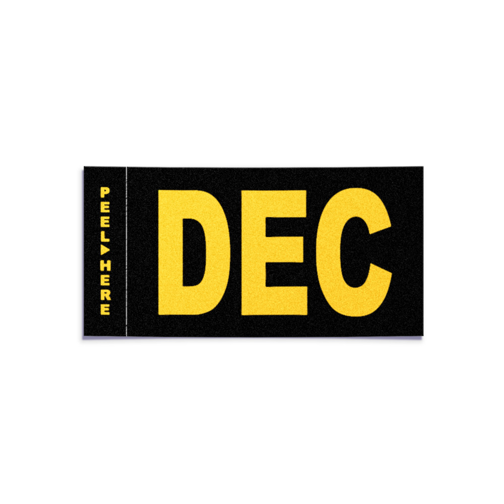 DECEMBER – California License Plate – Legacy Black Yellow Month Sticker DMV Tag