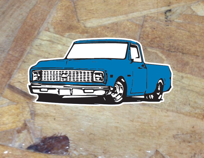 Chevy c10 1967 1698 1969 1970 – 1972 Sticker Pickup Truck Whitewall Window Decal