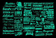 JDM Sticker Pack Tuner Vinyl 20 RANDOM Stickers You Choose Color (Tgish+SH)