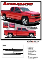 ACCELERATOR 2014-2018 Chevy Silverado Decal Graphic Side Stripe 3M Pro Vinyl Kit