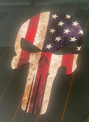 Punisher Skull Sticker American Flag USA Sniper Bumpersticker Gloss Vinyl