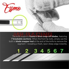 ESSMO 10pcs 30° Utility Knifes Blades Stainless Steel Vinyl Wrap Graphics Tools