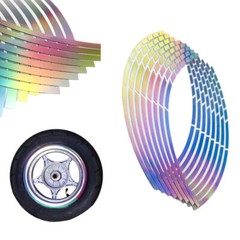 16pcs Reflective Laser Sticker Wheel Hub Rim Stripe Tape Decal Car Accessories
