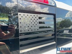 2002-2008 Fits Ram 1500 Stripes Back Window Flag With Red Line Stickers