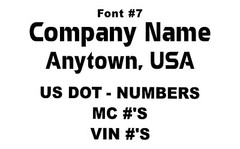 Custom Truck Door Lettering | Company Name + Town, State + US DOT Numbers & more