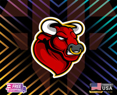 BULL TORO USA STICKER MAD. CAR, WINDOWN,LAPTOP,ETC LAMINATED 6YEARS+FREE STICKER