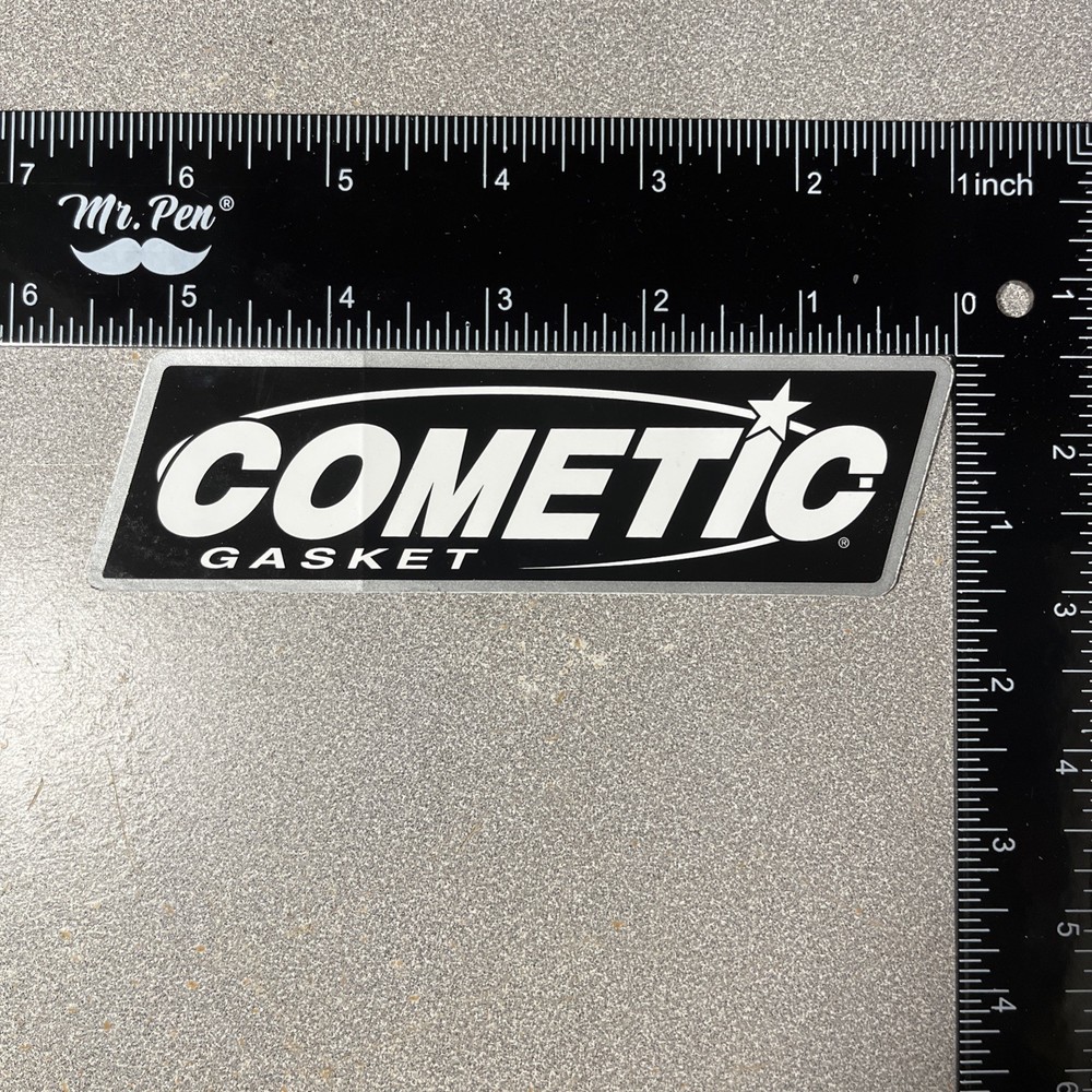 Cometic Gasket Racing Sticker Decal 5.50″ x 1.50″ Black, Silver, White