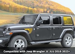 Rear Side Window American Flag Decals For Jeep Wrangler JL JLU 2018-up 4-Door