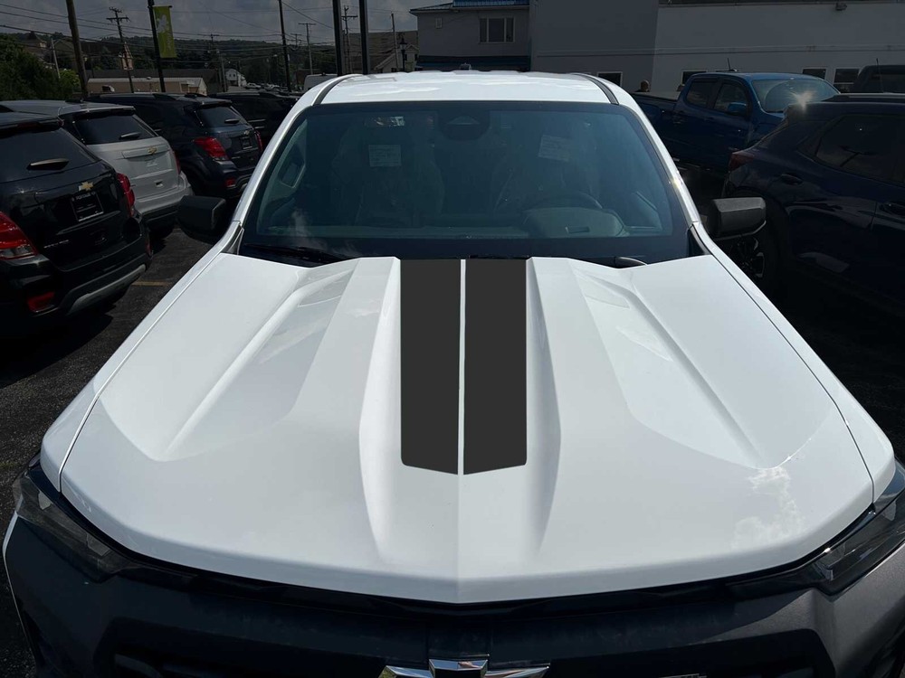 2023 2024 Chevy Colorado Trail Boss Z71 LT Matte Black Rally Stripes Hood Decal