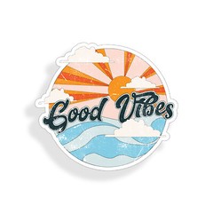 Good Vibes Sticker Ocean Beach Adventure Laptop Car Vehicle Window Bumper Decal
