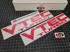 VTEC TURBO Fat Blinds (2-Pack) Vinyl Decal 12″ Sticker fits Honda Civic Si R RSX