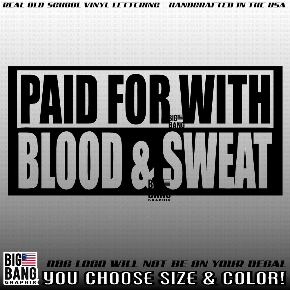 Hard Work Vinyl Sticker Decal Window Bumper Car Truck DieCut Blue Collar Success