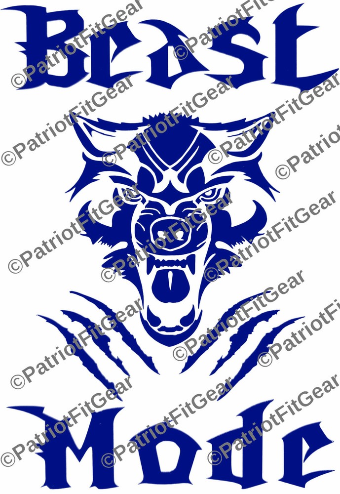 Beast Mode,Wolf,Exercise,Wellness,Fitness,Goal,#BeastMode,Motivation,Vinyl Decal