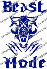 Beast Mode,Wolf,Exercise,Wellness,Fitness,Goal,#BeastMode,Motivation,Vinyl Decal