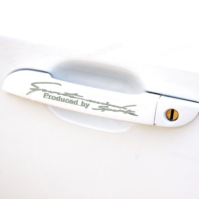 4X Sport Mind Door Handle Cover Decal Car Sticker Racing 3.5″ Silver as Metallic