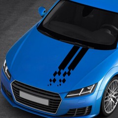 5Pcs Car Side Body Vinyl Decal Sticker Sports Racing Stripe Hood Mirror Decals