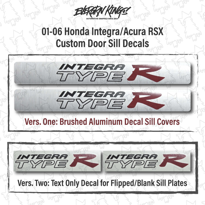 01-06 Integra Type R DC5 Door Sill Plate Covers x2 Decal Badge Sticker JDM RSX