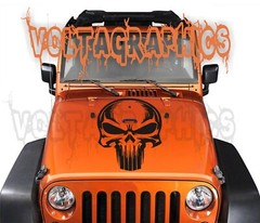 Vinyl Hood Decal for Jeep Wrangler/Gladiator skull face The Punisher Hood Decal