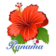 PANAMA FLAG AMAPOLA- PANAMA STICKER-DECAL, FLOR PANAMEÑA.# 102