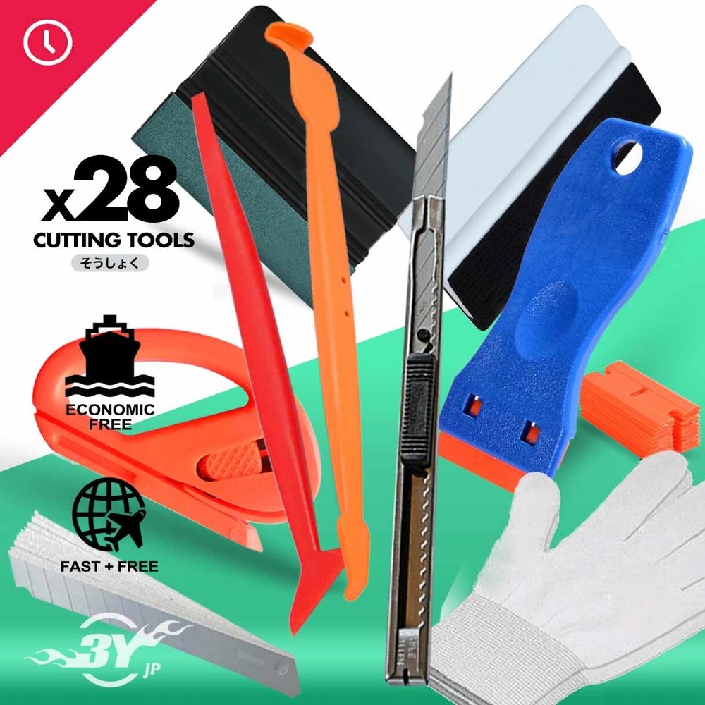 New PRO Window Tinting Tools Kit, Auto Car Vinyl Wrap Squeegee Tint Film