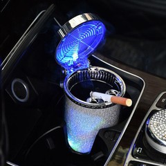 Colorful Car Ashtray with LED Light Cigar Ashtray Container Smoke Cup for Jaguar