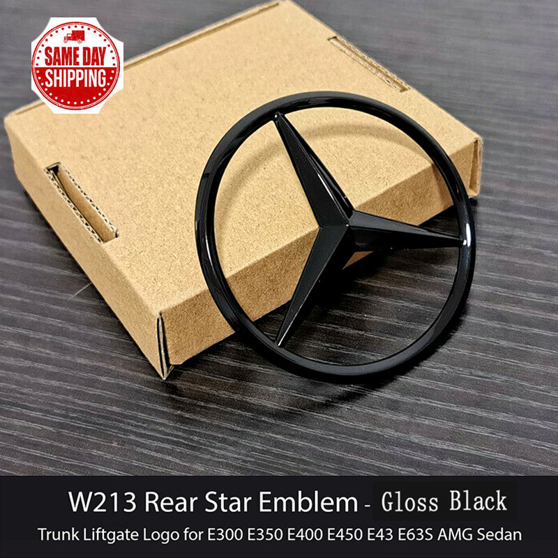 E63S AMG Trunk Star Emblem GLOSS BLACK Rear Badge For Mercedes E350 E43 W213