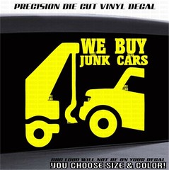 We Buy Cars Vinyl Decal Sticker Advertising Tow Truck Business Owner Wrecker USA