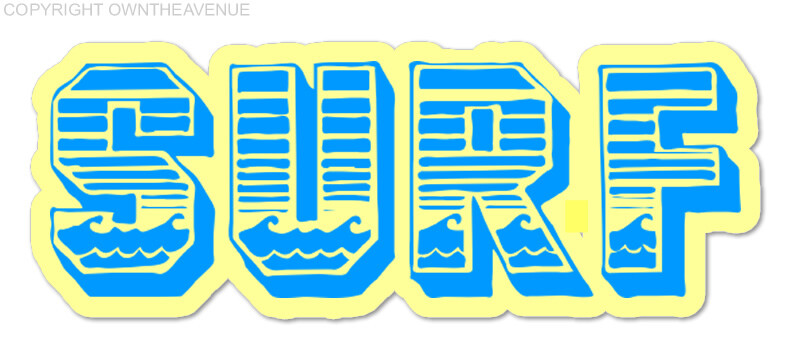 Surf Surfing Vintage Old School Classic Style Car Truck Vinyl Decal Sticker 5″