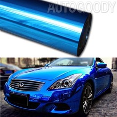 12″ x 60″ Blue Chrome Mirror Vinyl Film Wrap Sticker Decal Stretchable 1ft x 5ft