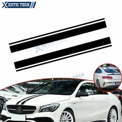 Black Dual Stripes Racing Sticker Decal Universal Fit For Cars Hood Roof Trunk
