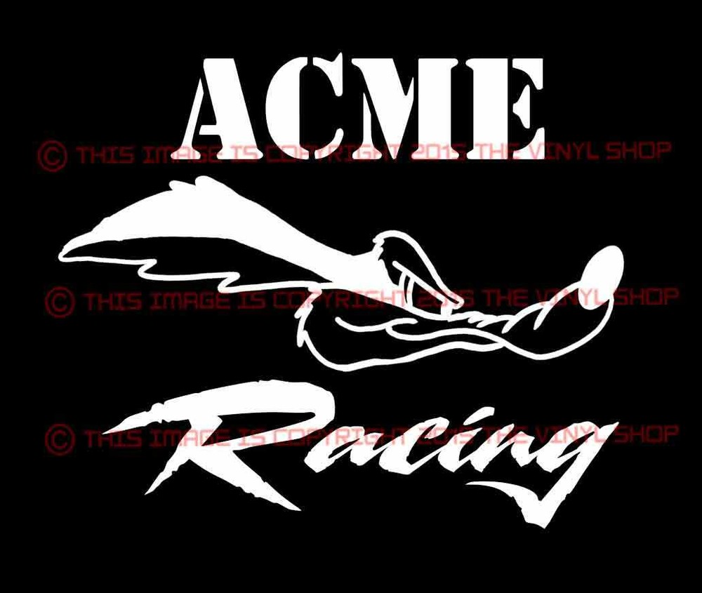 ACME RACING Wyle E Coyote 5.0 Hot Rod, Race, NHRA, Rat Rod decal sticker.