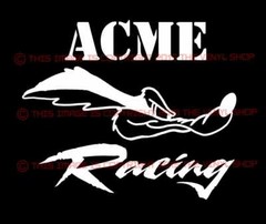 ACME RACING Wyle E Coyote 5.0 Hot Rod, Race, NHRA, Rat Rod decal sticker.