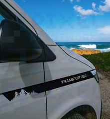 Mountains Front Side Wing Stripes – Vinyl Decals for Transporter T5 (2003-2015)