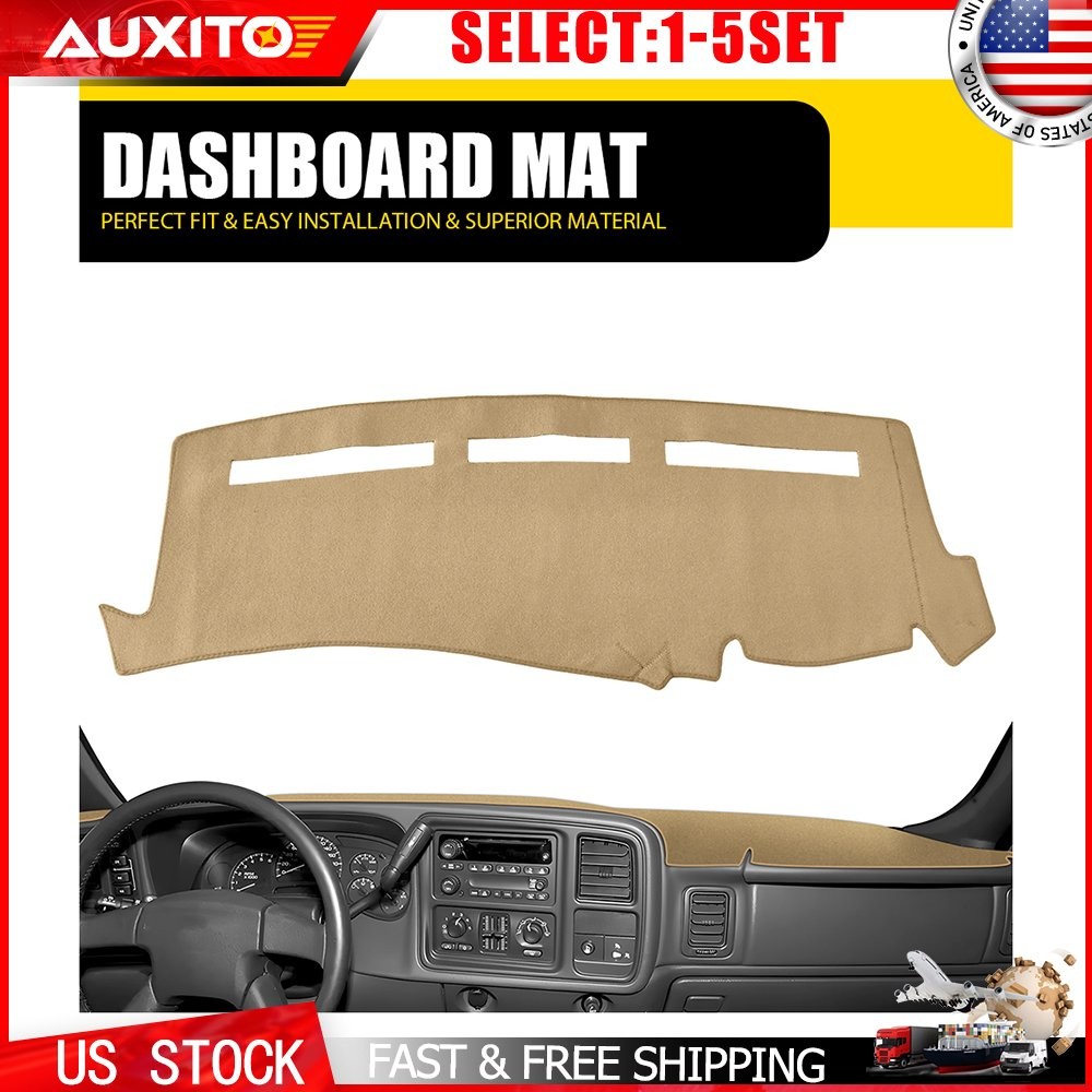 Car Dash Cover Mat Dashboard Pad for Chevy Silverado 1500 Tahoe 01-06 Beige 1-5X