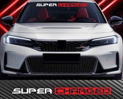 SUPERCHARGED Windshield Banner Decal Sticker Graphic 2 Color Sticker Car Truck D