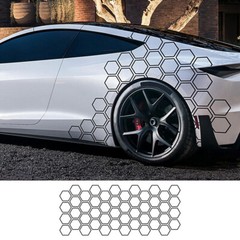 Honeycomb Hexagon Car Graphics Side Stickers Body Side Waist Line Sport Decals
