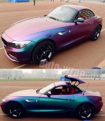 Full Car Wrap Satin Matte Chameleon Vinyl Sticker Green Pur Stretch 50FT x 5FT