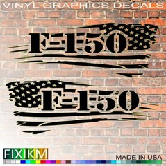 Ford F-150 American Flag Side Decals – Left & Right Vinyl Stickers Made in USA