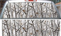 Snowstorm camouflage hunting rear window view thru graphic decal wrap