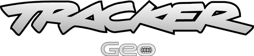 TRACKER Decal vinyl with GEO logo Combo Grey you get 2 of each