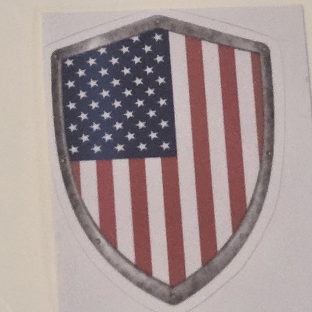USA American Flag Shield Decal Sticker 1.25″ x 1.75″