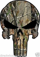 Punisher Hunting Camo Outdoor Skull Vinyl Decal Sticker Vehicle Window Logo Gun