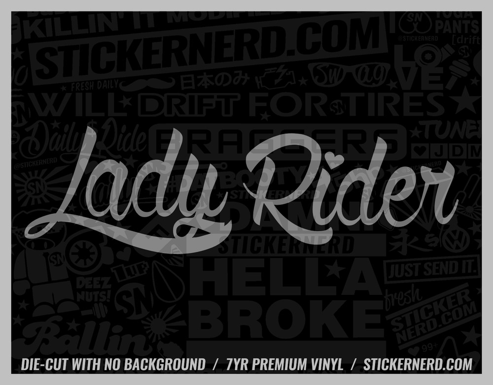 Lady Rider Sticker – Vinyl Car Decals – Bike Motorcycle Window Decal stickers