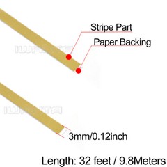 1/8″ 3mm Matte Gold & Red Chrome Pinstriping Pin Stripe DIY Line Decal Sticker