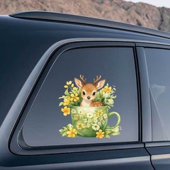 Animals in a Cup Stickers Vinyl Self-adhesive Personalized for Wall Car windows