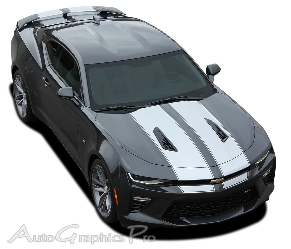 2016-2018 Camaro SS RS Rally Vinyl Graphic Hood Decals 3M Pro Racing Stripes