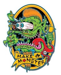 D48 Rat Fink Hot Rod RAT FINK MOTORCYCLE DIE CUT DECAL OR MAGNET VINTAGE