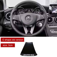 3D Badge for AMG Steering Wheel Emblem Squared Base GLC C43 C350E Chrome/Black